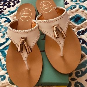 Jack Rogers Women's White Flat Thong Sandal